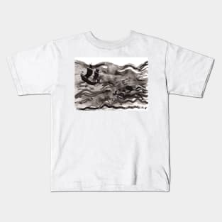 Wild Ocean with Sailing Ship and Octopus Kids T-Shirt